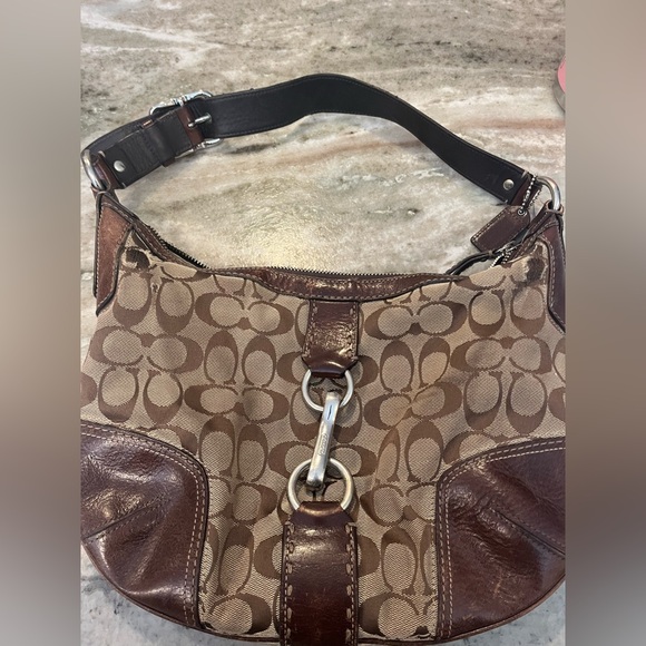 Coach Brown Signature Shoulder Bag - Picture 1 of 10